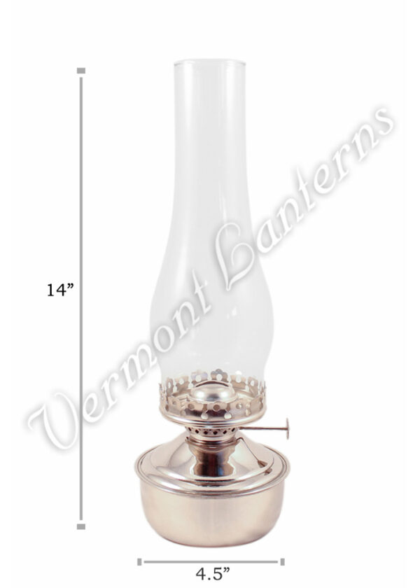 Nickel Oil Lantern - "Mansfield" Table Lamp 14"