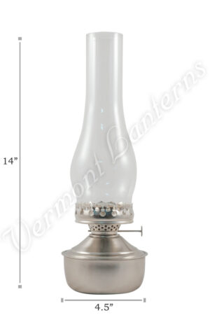 Oil Lantern - Pewter "Mansfield" Table Lamp 14"