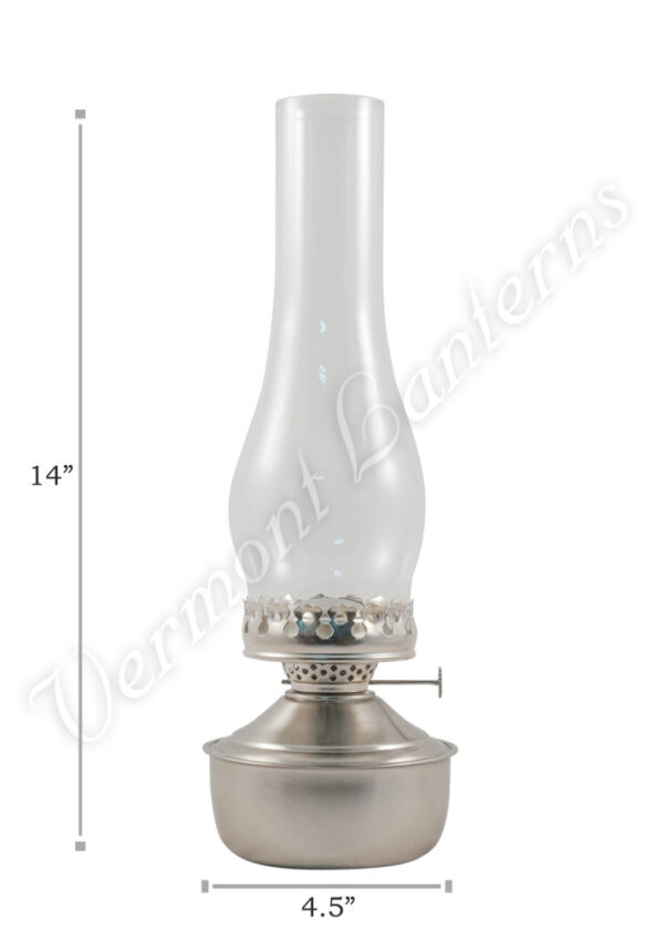 Oil Lantern - Pewter "Mansfield" Table Lamp 14"