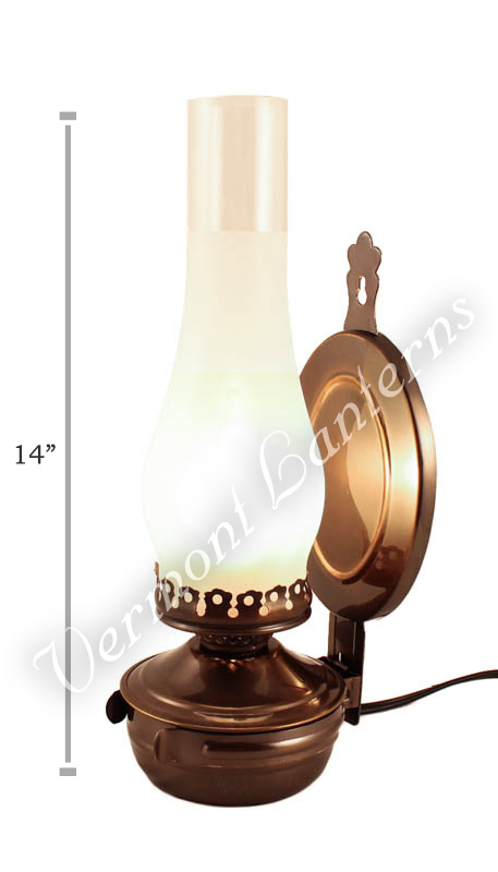 Vintage Electric Oil Lantern Lamp - Rustic Finish