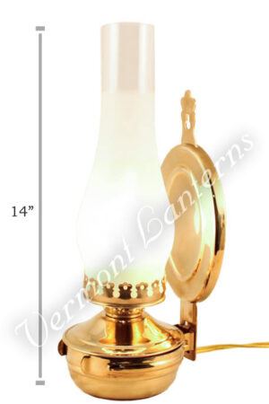 Electric Wall Lantern - Large Brass "Mansfield" - 14"