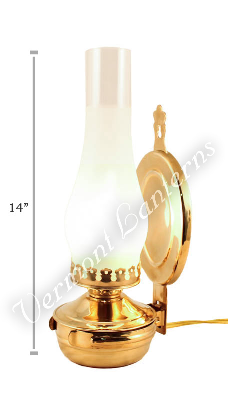Electric Wall Lantern - Large Brass "Mansfield" - 14"