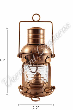 Ships Lanterns - Antique Brass Anchor Lamp - 10"