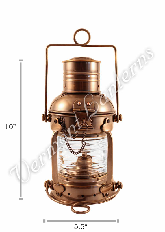 Ships Lanterns - Antique Brass Anchor Lamp - 10"