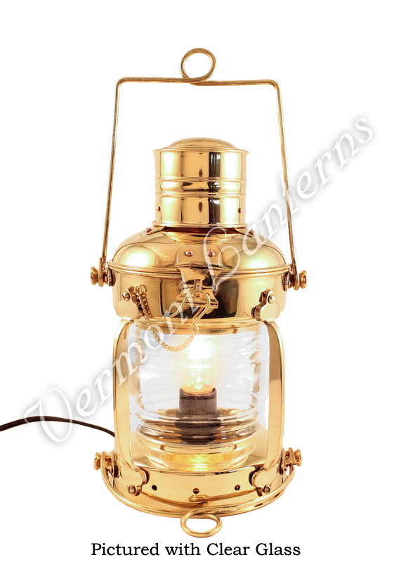 Electric Lantern - Ships Lanterns Brass Anchor Lamp - 12"