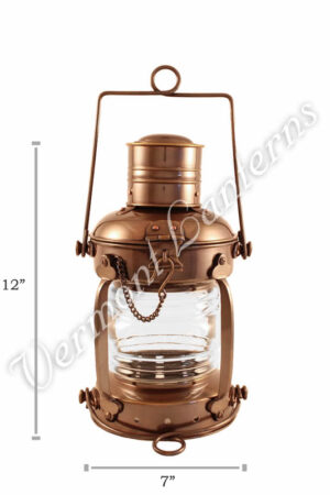 Ships Lanterns - Antique Brass Anchor Lamp - 12"