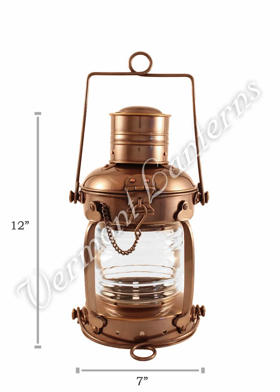 Ships Lanterns - Antique Brass Anchor Lamp - 12"