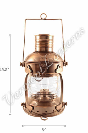 Ships Lanterns - Antique Brass Anchor Lamp - 15.5"