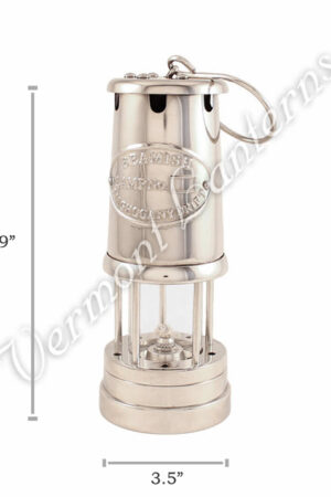 Chrome Plated Brass Miners Lamp - 9"