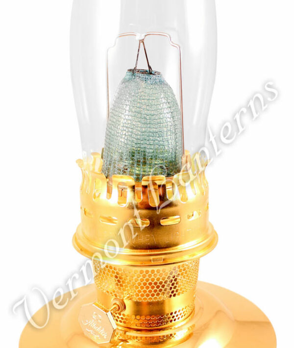 Aladdin Lincoln Drape Oil Lamp - Clear Glass w/Red Shade 24"