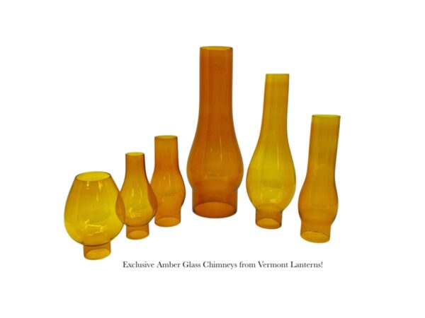 Amber Glass Replacement Oil Lamp Chimneys from Vermont Lanterns