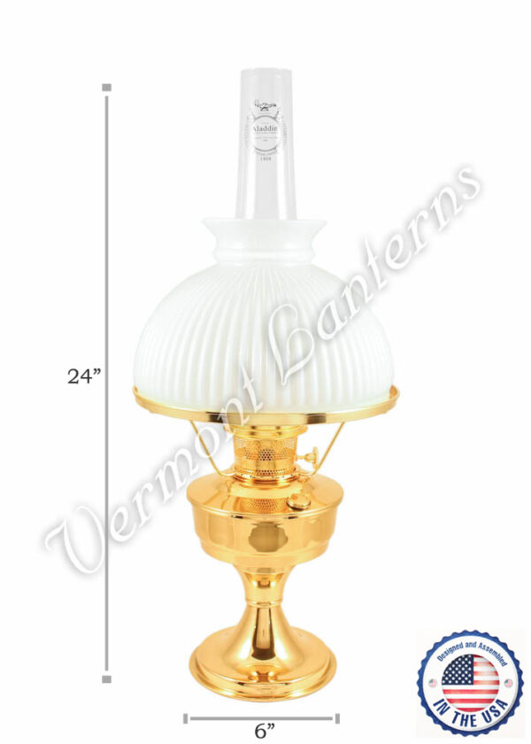Aladdin Brass Heritage Oil Lamp w/Opal Shade - 24"