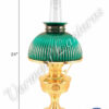 Aladdin Brass Heritage Oil Lamp w/Green Shade - 24"