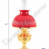 Aladdin Brass Heritage Oil Lamp w/Red Shade - 24"