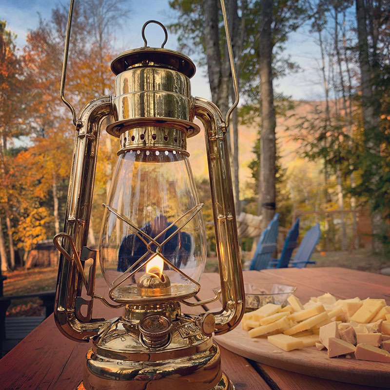 Brass Hurricane Lantern Camping Vermont