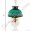 Aladdin Lincoln Drape Oil Lamp - Clear Glass w/Green Shade 24"