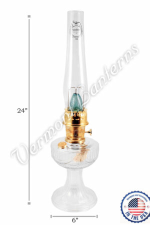 Aladdin Lincoln Drape Oil Lamp - Clear Glass 24"