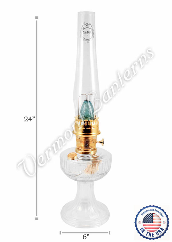 Aladdin Lincoln Drape Oil Lamp - Clear Glass 24"