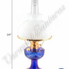 Aladdin Lincoln Drape Oil Lamp - Cobalt Blue w/Opal Shade 24"