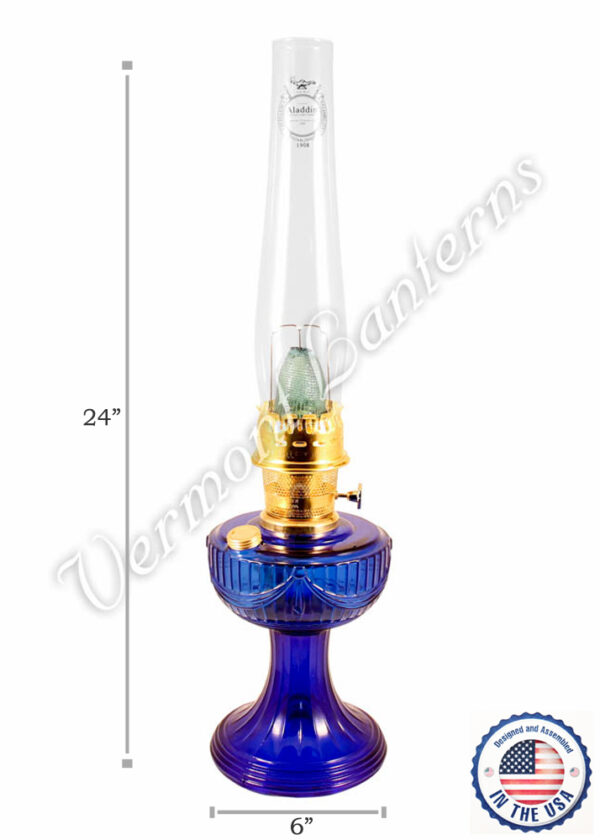 Aladdin Lincoln Drape Oil Lamp - Cobalt Blue 24"