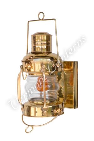 Electric Lantern - Ships Lanterns Brass Anchor Lamp - 12" Custom Wall Mount