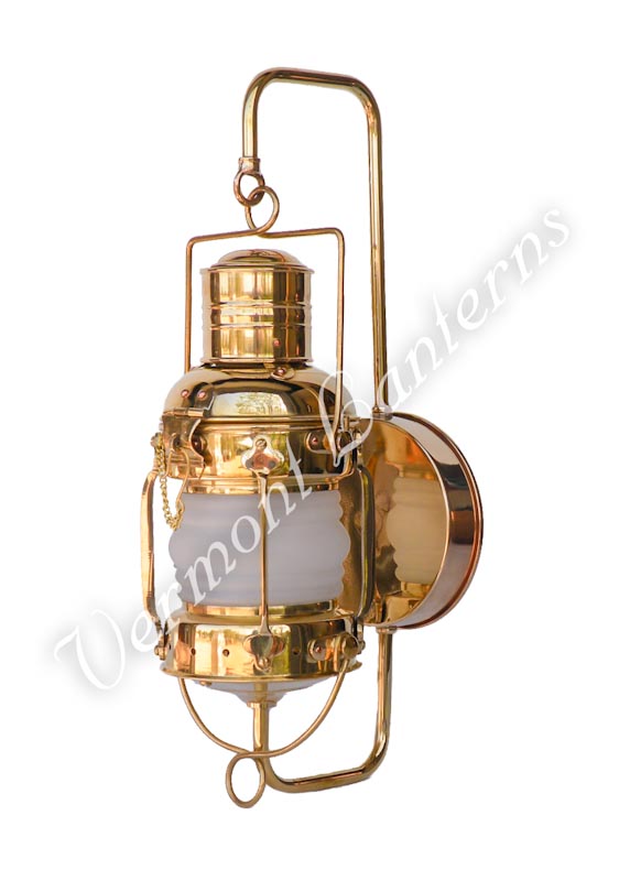 Electric Lantern - Ships Lanterns Brass Anchor Lamp - 10" Custom Wall Mount