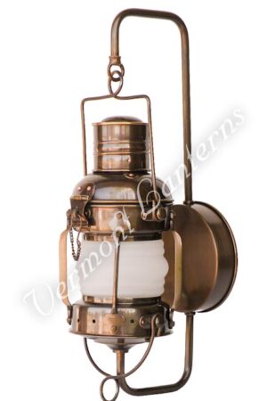 Electric Lantern - Ships Lanterns Antique Brass Anchor Lamp - 10" Custom Wall Mount