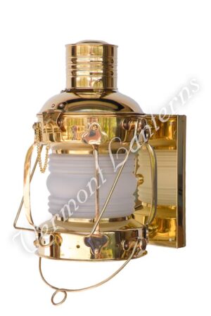 Electric Lantern - Ships Lanterns Brass Anchor Lamp - 15.5" Custom Wall Mount