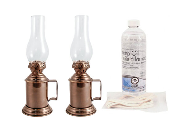 Oil Lanterns Gift Set - 4 Antique