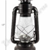 Hurricane Lantern - Galvanized Steel Black - 12"