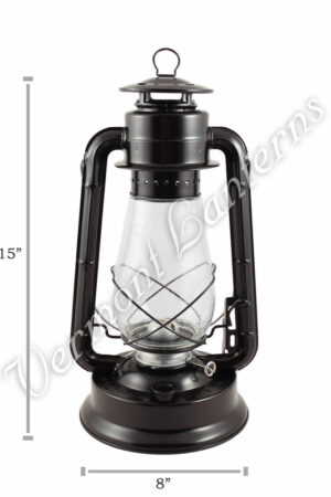 Hurricane Lantern - Galvanized Steel Black - 15"