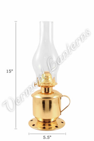 Brass Railroad Agent Oil Lamp USA Made - 15"