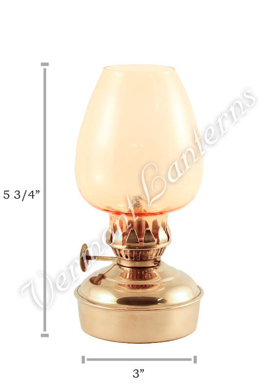 Mini Oil Lamp Chimney #5 Amber - 1 1/4" x 3 7/8"