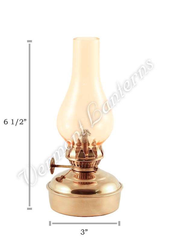 Mini Oil Lamp Chimney #6 Amber - 1 1/4" x 4 1/2"