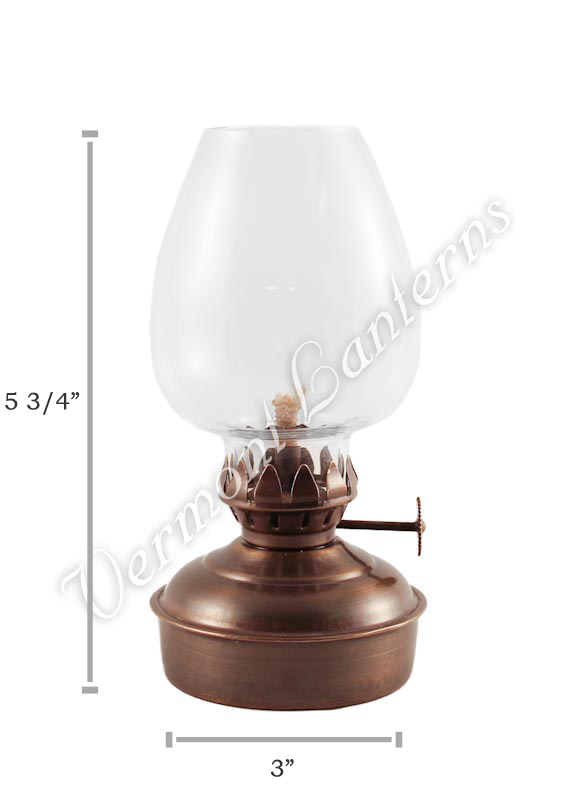 Oil Lamp - Brass Mini - 6.5 Amber Glass : : Home