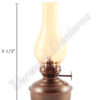 Mini Oil Lamp Chimney #6 Amber - 1 1/4" x 4 1/2"