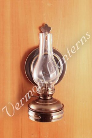 Oil Lamps - Antique Brass Mini Wall Lamp 6.5"