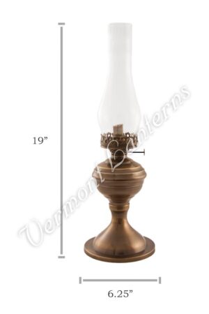 Brass Mansfield Center Draft Oil Lamp 14