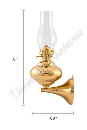 Wall Lamp - Brass "Sterling" 9"