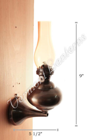 Wall Lamp - Antique Brass "Sterling" 9" - Amber Glass