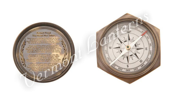 Nautical Gifts - Antique Brass Pocket and Desk Compass - 4"