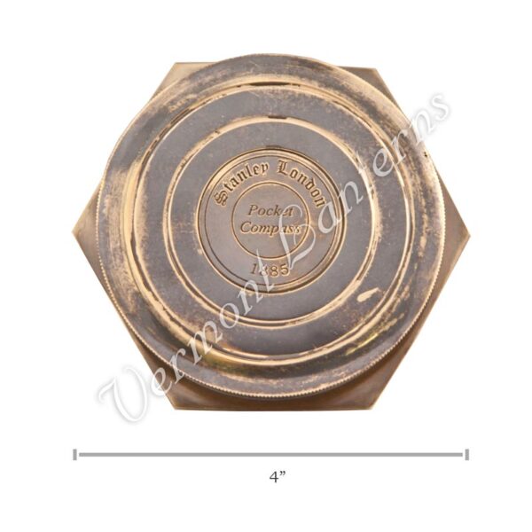 Nautical Gifts - Antique Brass Pocket and Desk Compass - 4"