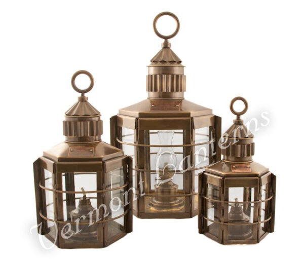Electric Lanterns - Ship Lanterns Clipper Lamp Antique Brass - 13"