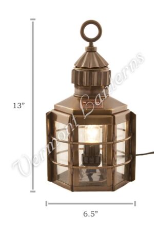 Electric Lanterns - Ship Lanterns Clipper Lamp Antique Brass - 13"