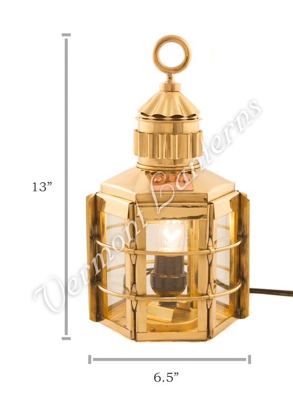 Electric Lanterns - Ship Lanterns Clipper Lamp Brass - 13"