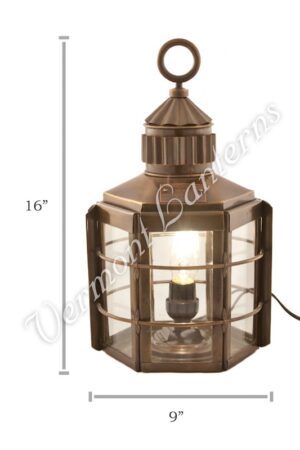 Electric Lanterns - Ship Lanterns Clipper Lamp Antique Brass - 16"