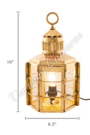 Electric Lanterns - Ship Lanterns Clipper Lamp Brass - 16"