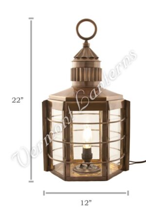 Electric Lanterns - Ship Lanterns Clipper Lamp Antique Brass - 22"