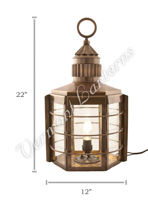 Electric Lanterns - Ship Lanterns Clipper Lamp Antique Brass - 22"