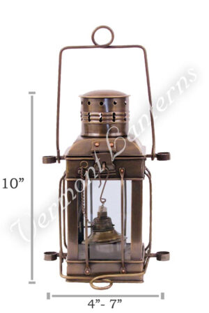 Oil Lamps - Antique Brass Cargo Lamp 10"